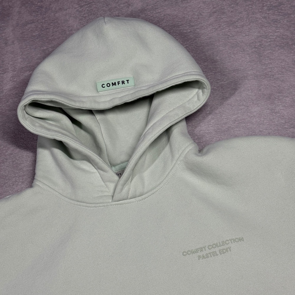 Comfrt Hoodie Small Mint Green Pastel Edit Oversized Fleece Pullover